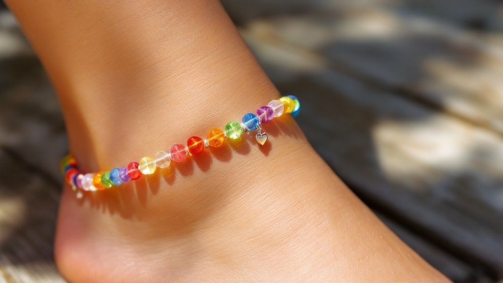 colorful pride themed anklet